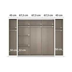 OTTO home Schwebetürenschrank »Dreh-/Schwebetürenschrank Kleiderschrank Familie, Agordo« im angesagten Mix aus Dreh- und Schwebetüren,B/H/T 301x210X62cm viele Farben verfügbar TOPSELLER Made in GERMANY