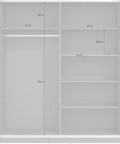OTTO home Schwebetürenschrank »Sierra klassischer Kleiderschrank Wäscheschrank 179 oder 217cm breit« mit kompletter Inneneinteilung, FSC®-zertifizierter Holzwerkstoff