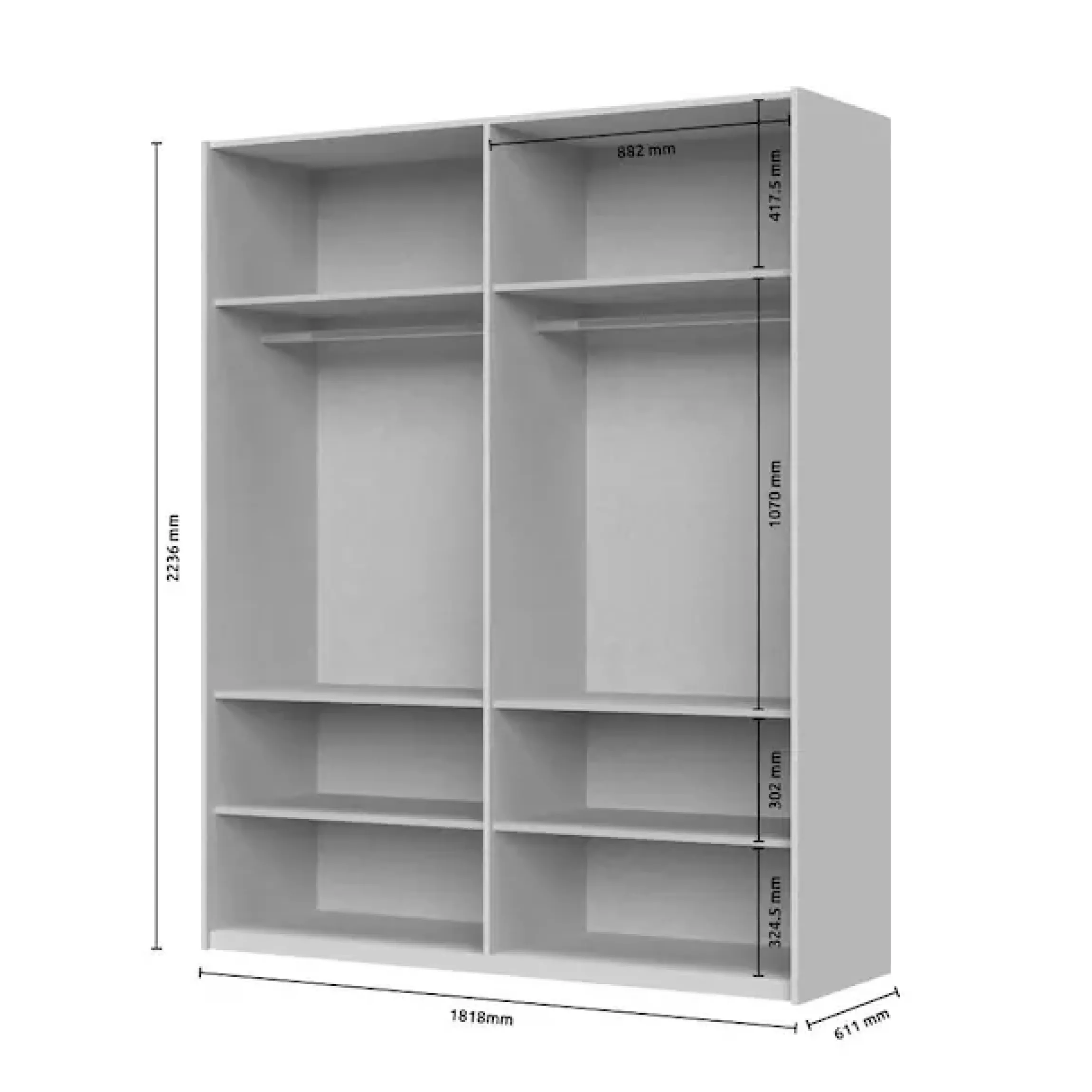 OTTO home Schwebetürenschrank »Opera Kleiderschrank, Schlafzimmerschrank, Garderobe, Schrank« UV lackiert, Soft Close Funktion, Spiegel, Höhenverstellbare Füße