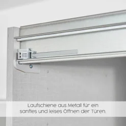 OTTO home Schwebetürenschrank »Schlafzimmerschrank Kleiderschrank Schrank Garderobe FERRIS« In 3 Ausstattungen BASIC/CLASSIC/PREMIUM, in Breiten 271 cm,Mitteltür mit hochwertigem Grauspiegel MADE IN GERMANY
