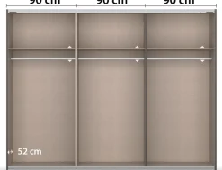 OTTO home Schwebetürenschrank »Schlafzimmerschrank Kleiderschrank Schrank Garderobe FERRIS« In 3 Ausstattungen BASIC/CLASSIC/PREMIUM, in Breiten 271 cm,Mitteltür mit hochwertigem Grauspiegel MADE IN GERMANY