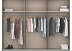OTTO home Schwebetürenschrank »Schlafzimmerschrank Kleiderschrank Schrank Garderobe FERRIS« In 3 Ausstattungen BASIC/CLASSIC/PREMIUM, in Breiten 271 cm,Mitteltür mit hochwertigem Grauspiegel MADE IN GERMANY