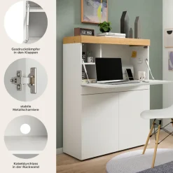 OTTO home Sekretär »MAMBO, TOPSELLER!, Höhe 122cm, 2 Türen, 1 Schubkasten, 1 Klappe« Home-Office-Schreibtisch, PC-Schrank, Schreibtisch, Office