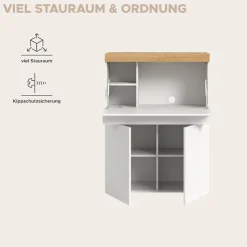 OTTO home Sekretär »MAMBO, TOPSELLER!, Höhe 122cm, 2 Türen, 1 Schubkasten, 1 Klappe« Home-Office-Schreibtisch, PC-Schrank, Schreibtisch, Office