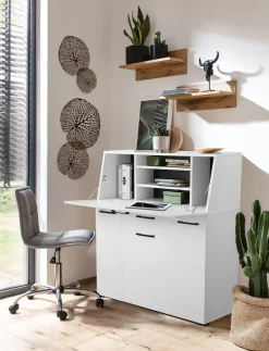 OTTO home Sekretär »Moid, Home-Office-Schreibtisch,« viele Stauraummöglichkeiten, kompaktes & modernes Design, B. 88,5 cm