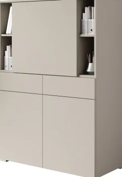 OTTO home Sekretär »Paris, Moderner PC-Schrank mit klappbarer Arbeitsfläche« 1 Stk. tlg. 2 Schubladen, Push-to-Open und verstellbare Einlegeböden, Breite 90 cm