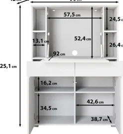 OTTO home Sekretär »Paris, Moderner PC-Schrank mit klappbarer Arbeitsfläche« 1 Stk. tlg. 2 Schubladen, Push-to-Open und verstellbare Einlegeböden, Breite 90 cm