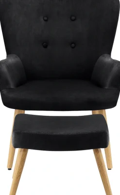 OTTO home Sessel »Levent, Ohrensessel mit Hocker,« in unterschiedlichen Bezugsqualitäten, Sitzhöhe 40 cm