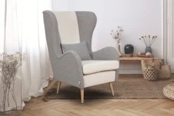 OTTO home Sessel »Salla Bezug Bouclé oder Struktur fein, Ohrensessel« wahlweise mit oder ohne Hocker; großer Sessel: Maße B/T/H: 78/94/118cm