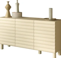 OTTO home Sideboard »Adria, 152 cm breit, 3 Türen, Anrichte, Kommode, Stauraumschrank« Korpus Talco Spatolato, MDF-Fronten in 3D-Design, viel Stauraum