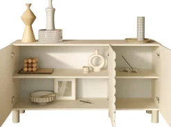 OTTO home Sideboard »Adria, 152 cm breit, 3 Türen, Anrichte, Kommode, Stauraumschrank« Korpus Talco Spatolato, MDF-Fronten in 3D-Design, viel Stauraum