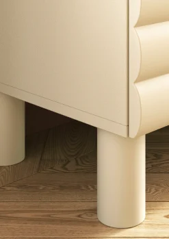 OTTO home Sideboard »Adria, 152 cm breit, 3 Türen, Anrichte, Kommode, Stauraumschrank« Korpus Talco Spatolato, MDF-Fronten in 3D-Design, viel Stauraum