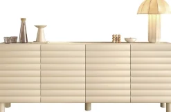 OTTO home Sideboard »Adria, 202 cm breit, 4 Türen, Anrichte, Kommode, Stauraumschrank« Korpus Talco Spatolato, MDF-Fronten in 3D-Design, viel Stauraum