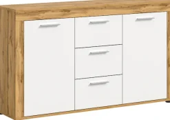 OTTO home Sideboard »AOSTA, Breite 125 cm, 2 Türen, 3 Schubkästen, 4 Fachböden« in verschiedenen Farbausführungen, individuell kombinierbar,Kommode, Schrank, Anrichte, Standschrank, Board, Wohnzimmer