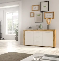 OTTO home Sideboard »AOSTA, Breite 125 cm, 2 Türen, 3 Schubkästen, 4 Fachböden« in verschiedenen Farbausführungen, individuell kombinierbar,Kommode, Schrank, Anrichte, Standschrank, Board, Wohnzimmer