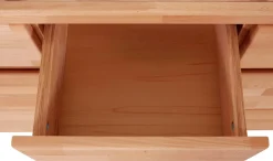 OTTO home Sideboard »Burano,127cm breit, Fronten Massivholz,3 Türen,3 Schubladen,6 Fächer« Holz massiv,Holzwerkstoff,Griffmulden,Böden variabel einsetzbar