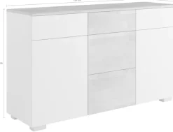 OTTO home Sideboard »Citra teilmassiv« Breite 135cm,moderne grifflose Optik mit push to open Funktion