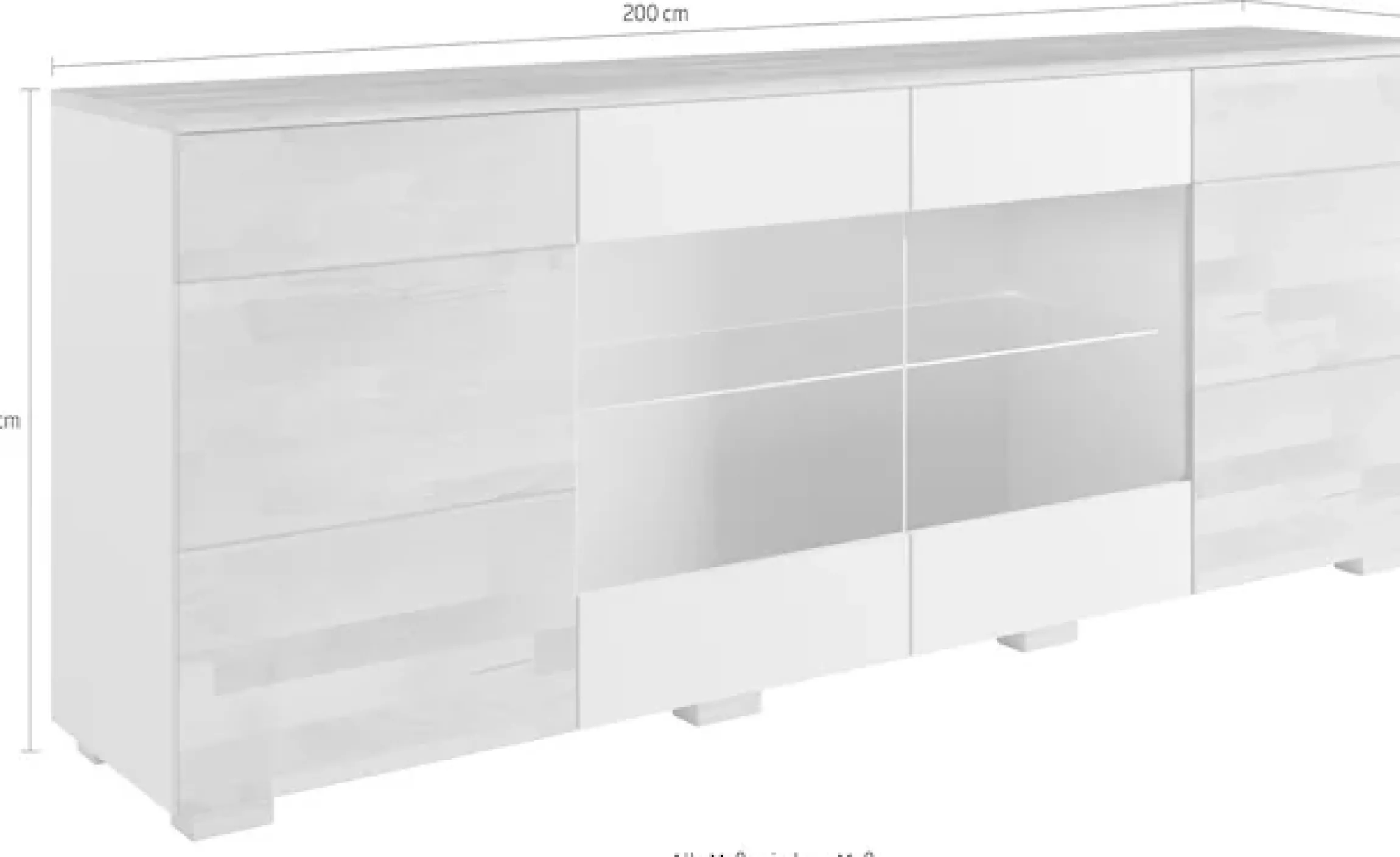 OTTO home Sideboard »Citra teilmassiv« Breite 200cm,moderne grifflose Optik mit push to open Funktion