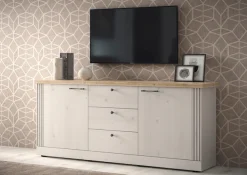 OTTO home Sideboard »Country Breite 211 cm, Kommode 2 Türen u. 3 Schubkästen, Anrichte« im Landhausstil, viel Stauraum, mit Metallgriffe, MDF Rahmen