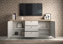 OTTO home Sideboard »Country Breite 211 cm, Kommode 2 Türen u. 3 Schubkästen, Anrichte« im Landhausstil, viel Stauraum, mit Metallgriffe, MDF Rahmen