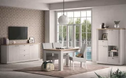 OTTO home Sideboard »Country Breite 211 cm, Kommode 2 Türen u. 3 Schubkästen, Anrichte« im Landhausstil, viel Stauraum, mit Metallgriffe, MDF Rahmen