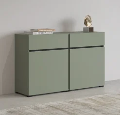 OTTO home Sideboard »Cross,Breite 119,5 cm, moderne grifflose Kommode,2 Türen/2 Schubkästen« Schubladenschrank,Anrichte mit viel Stauraum, Einlegeböden verstellbar