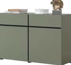 OTTO home Sideboard »Cross,Breite 119,5 cm, moderne grifflose Kommode,2 Türen/2 Schubkästen« Schubladenschrank,Anrichte mit viel Stauraum, Einlegeböden verstellbar