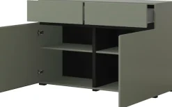 OTTO home Sideboard »Cross,Breite 119,5 cm, moderne grifflose Kommode,2 Türen/2 Schubkästen« Schubladenschrank,Anrichte mit viel Stauraum, Einlegeböden verstellbar