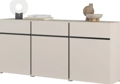 OTTO home Sideboard »Cross,Breite 180 cm, moderne grifflose Kommode,3 Türen/3 Schubkästen« Schubladenschrank mit viel Stauraum, Einlegeböden verstellbar