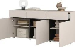 OTTO home Sideboard »Cross,Breite 180 cm, moderne grifflose Kommode,3 Türen/3 Schubkästen« Schubladenschrank mit viel Stauraum, Einlegeböden verstellbar