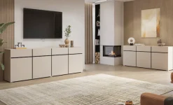 OTTO home Sideboard »Cross,Breite 180 cm, moderne grifflose Kommode,3 Türen/3 Schubkästen« Schubladenschrank mit viel Stauraum, Einlegeböden verstellbar