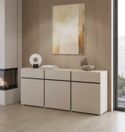 OTTO home Sideboard »Cross,Breite 180 cm, moderne grifflose Kommode,3 Türen/3 Schubkästen« Schubladenschrank mit viel Stauraum, Einlegeböden verstellbar