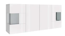 OTTO home Sideboard »Egypt, Kommode, Schrank, Kredenz, Vitrine grifflos« 4 Türen davon 2 mit Glaseinsatz, kompl. Hochglanz lackiert, Breite 180