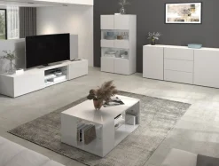 OTTO home Sideboard »Egypt, Kommode, Schrank, grifflos« 2 Türen, 3 Schubkästen, komplett weiß Hochglanz lackiert,Breite 160 cm