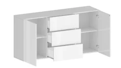 OTTO home Sideboard »Egypt, Kommode, Schrank, grifflos« 2 Türen, 3 Schubkästen, komplett weiß Hochglanz lackiert,Breite 160 cm
