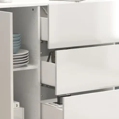 OTTO home Sideboard »Egypt, Kommode, Schrank, grifflos« 2 Türen, 3 Schubkästen, komplett weiß Hochglanz lackiert,Breite 160 cm