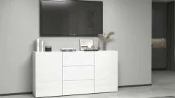 OTTO home Sideboard »Egypt, Kommode, Schrank, grifflos« 2 Türen, 3 Schubkästen, komplett weiß Hochglanz lackiert,Breite 160 cm
