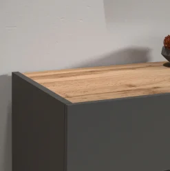 OTTO home Sideboard »Garda, Kommode, Schrank, 3 Türen, 1 Schublade, Made in Italy« 3 Türen, 1 Schublade, grifflos Breite 120,1 cm, anthrazit/eiche matt
