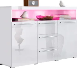 OTTO home Sideboard »India,Breite 132cm stilvolle Anrichte mit 2Türen, 3 Schubladen« Kommode viel Stauraum, Einlegeböden verstellbar,ohne Beleuchtung