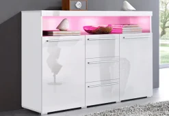 OTTO home Sideboard »India,Breite 132cm stilvolle Anrichte mit 2Türen, 3 Schubladen« Kommode viel Stauraum, Einlegeböden verstellbar,ohne Beleuchtung