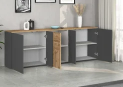 OTTO home Sideboard »ISEO, Kommode, Schrank, Sideboard, Lowboard, 6 Fächer, Breite 200 cm« 1 Stk. tlg. stehend/hängend, 5 Türen, 6 Fächer, Breite 200 cm