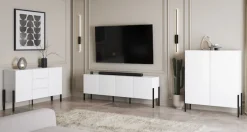 OTTO home Sideboard »Jukon, Breite 150 bzw.180 cm, moderne grifflose Kommode« Schubladenschrank 2 Türen/3 Schubkästen, push-to-open-Funktion