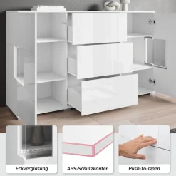 OTTO home Sideboard »Kenia« 1 Stk. tlg. Sideboard mit 3 Schubladen, 6 Fächern, Glastüren, Breite 150 cm