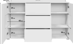 OTTO home Sideboard »Kenia« 1 Stk. tlg. Sideboard mit 3 Schubladen, 6 Fächern, Glastüren, Breite 150 cm