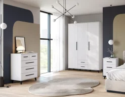 OTTO home Sideboard »Lagos, Kommode, 5 Schubladen, schwarze Griffe & Füße« Wäscheschrank Bestseller in Top Qualität,modernes Design, B/T/H je 70/39,5/82,5 cm, Schlafzimmerschrank
