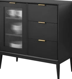 OTTO home Sideboard »Lavisha« FSC-zertifiziertes Holz kombiniert Melamin, verchromten Metallgriffen