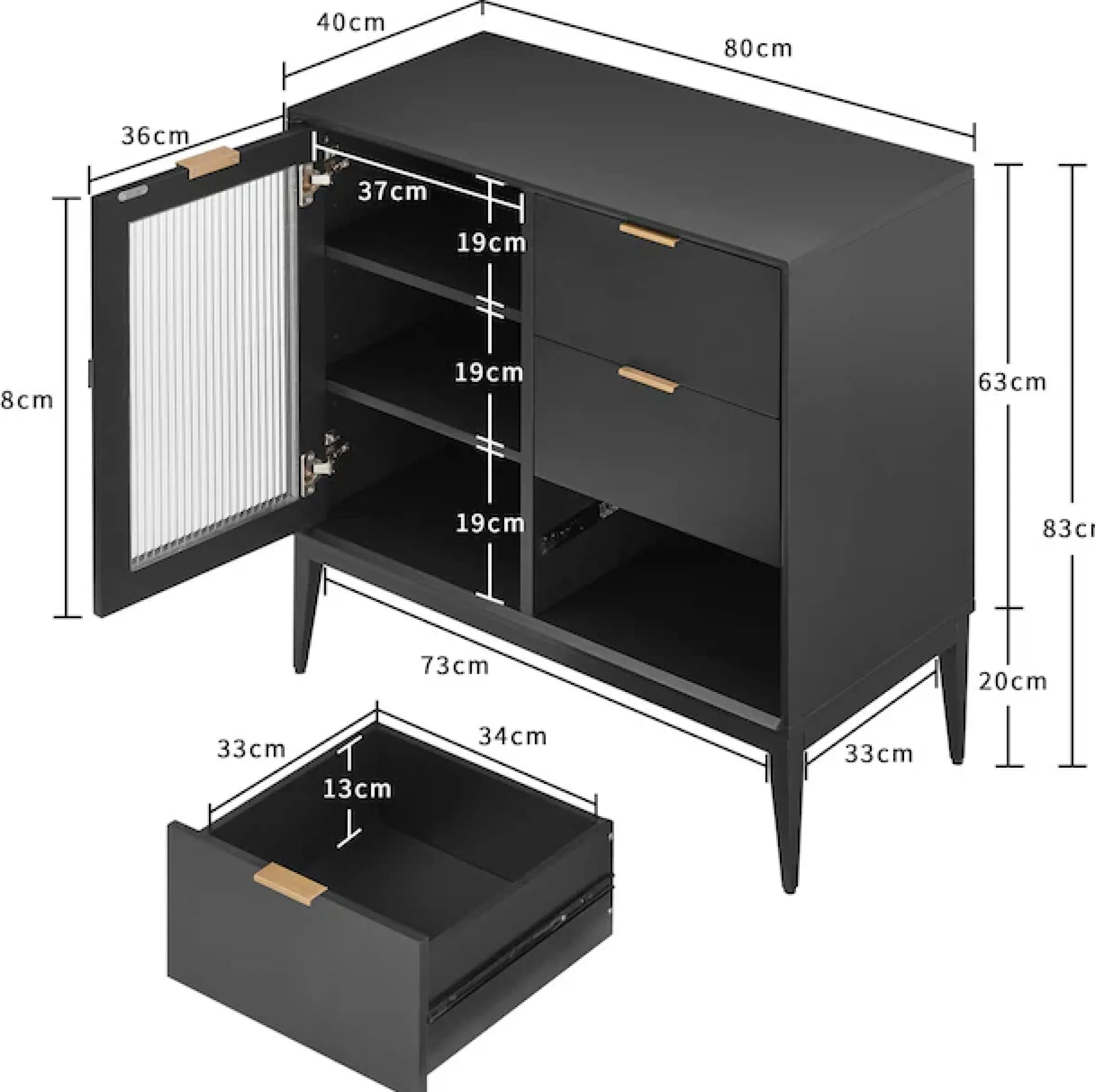 OTTO home Sideboard »Lavisha« FSC-zertifiziertes Holz kombiniert Melamin, verchromten Metallgriffen