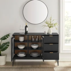 OTTO home Sideboard »Lavisha« FSC-zertifiziertes Holz kombiniert Melamin, verchromten Metallgriffen
