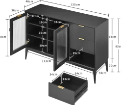 OTTO home Sideboard »Lavisha« FSC-zertifiziertes Holz kombiniert Melamin, verchromten Metallgriffen