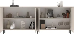 OTTO home Sideboard »Lido, Breite 230 cm mit 4 Türen« Formgebogenes MDF, Stirnseiten mit Rundung, Push-to-open, Metallfüße